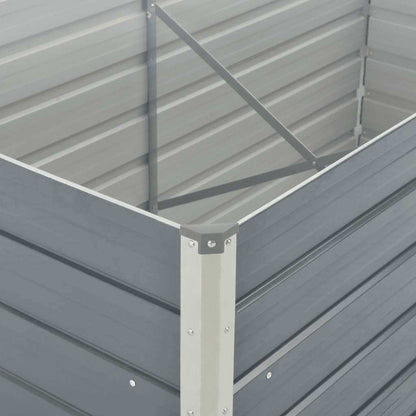Raised Garden Bed 160x80x77 cm Galvanised Steel Grey