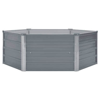 Raised Garden Bed 129x129x45 cm Galvanised Steel Grey
