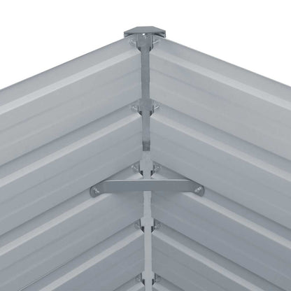 Raised Garden Bed 129x129x45 cm Galvanised Steel Grey