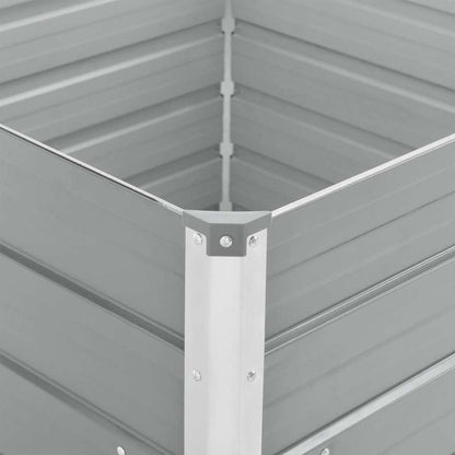 Raised Garden Bed 100x100x77 cm Galvanised Steel Grey