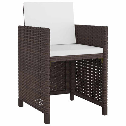 42544 vidaXL 9 Piece Outdoor Dining Set with Cushions Poly Rattan Brown