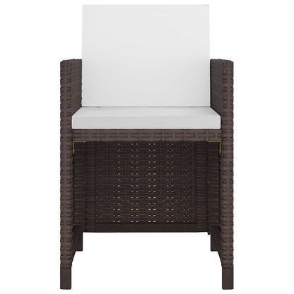 42544 vidaXL 9 Piece Outdoor Dining Set with Cushions Poly Rattan Brown