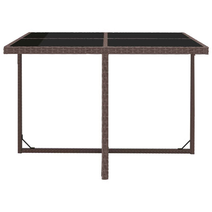 42544 vidaXL 9 Piece Outdoor Dining Set with Cushions Poly Rattan Brown