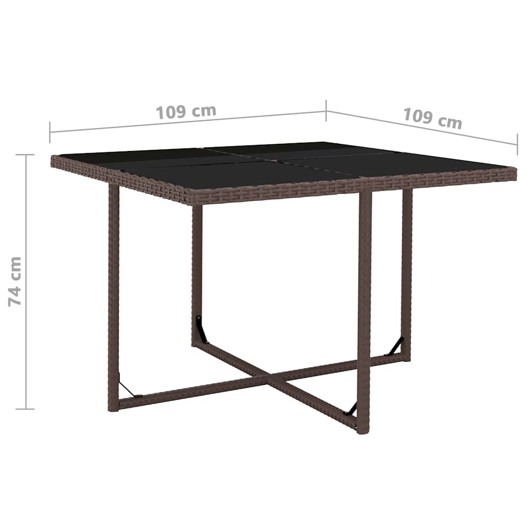 42544 vidaXL 9 Piece Outdoor Dining Set with Cushions Poly Rattan Brown