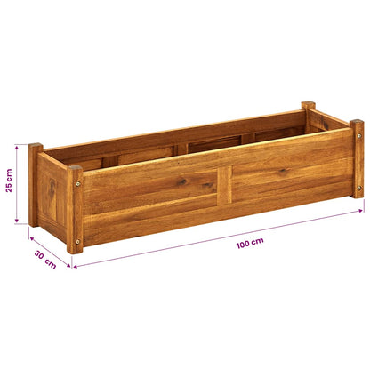 Raised Bed | Brown | Acacia wood | 100x30x25 cm | Durable | Raised Bed