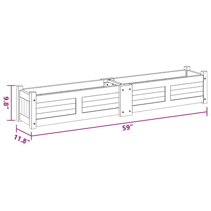 Raised Bed | Brown | Acacia Wood | 150x30x25 cm | Durable