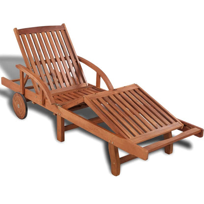 Sun Lounger | Natural wood | Solid Acacia wood | 200 x 68 x 83 cm