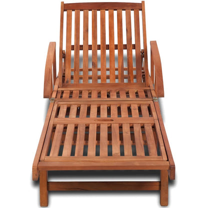 Sun Lounger | Natural wood | Solid Acacia wood | 200 x 68 x 83 cm