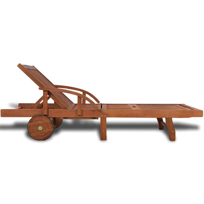 Sun Lounger | Natural wood | Solid Acacia wood | 200 x 68 x 83 cm
