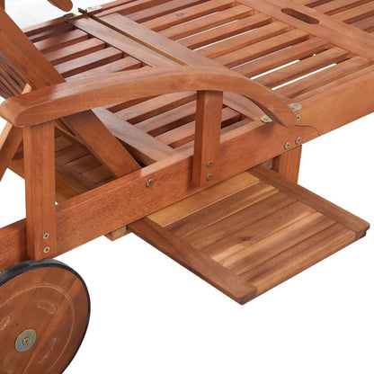 Sun Lounger | Natural wood | Solid Acacia wood | 200 x 68 x 83 cm