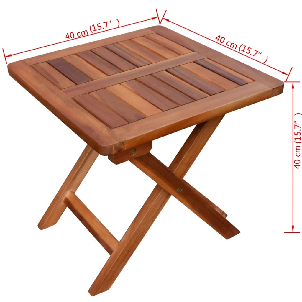 Sun Lounger And Table | Brown | Solid acacia wood | Standard | Foldable