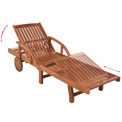 Sun Lounger And Table | Brown | Solid acacia wood | Standard | Foldable