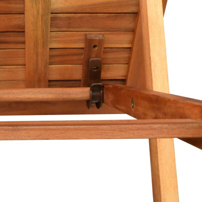 Sun Lounger And Table | Brown | Solid acacia wood | Standard | Foldable