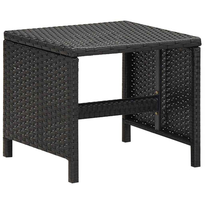 5 Piece Outdoor Dining Set with Cushions Poly Rattan Black