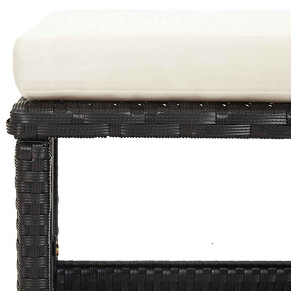 5 Piece Outdoor Dining Set with Cushions Poly Rattan Black