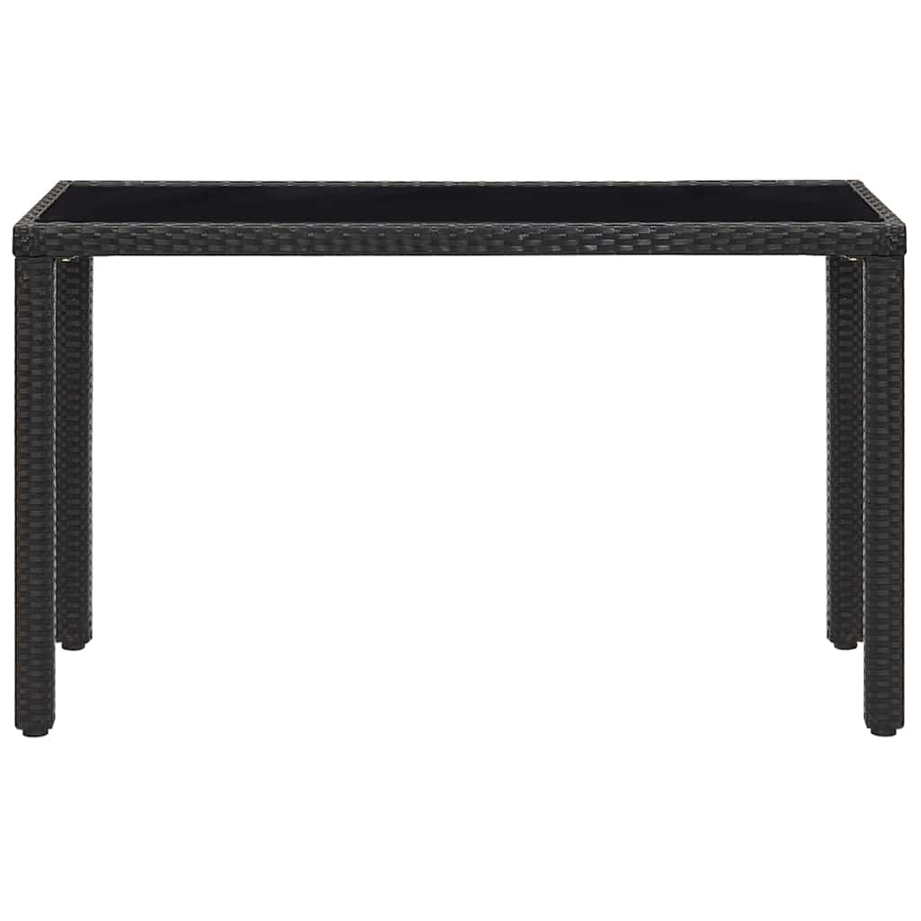 5 Piece Outdoor Dining Set with Cushions Poly Rattan Black