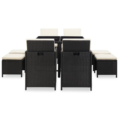 Patio Furniture | Black | Steel, PE Rattan, Glass, Polyester