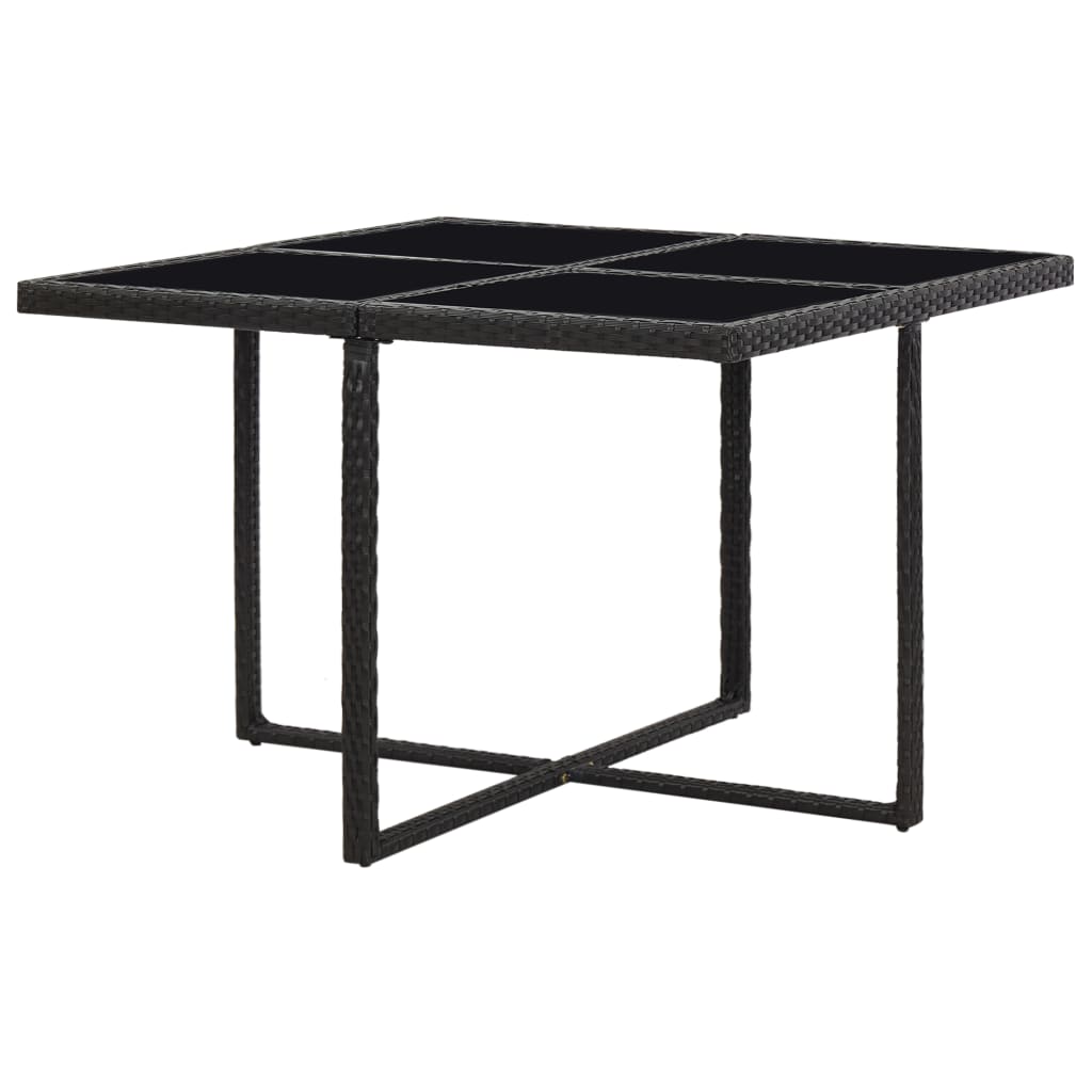Patio Furniture | Black | Steel, PE Rattan, Glass, Polyester