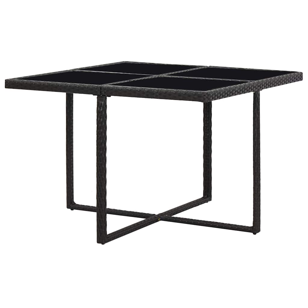 Patio Furniture | Black | Steel, PE Rattan, Glass, Polyester