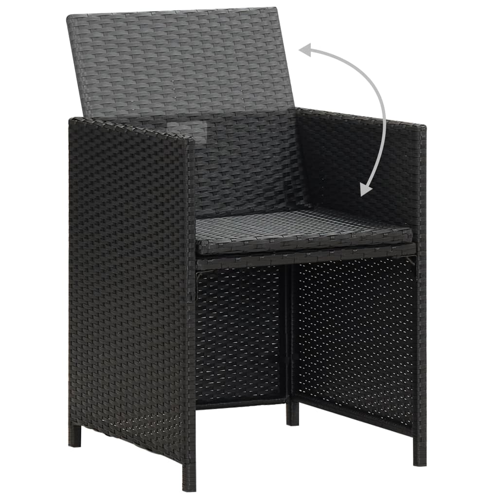 Patio Furniture | Black | Steel, PE Rattan, Glass, Polyester