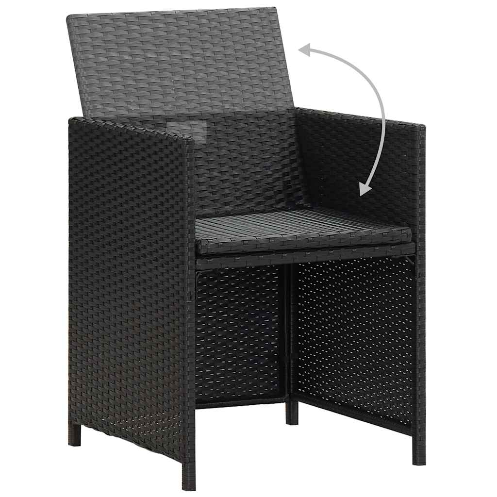 Patio Furniture | Black | Steel, PE Rattan, Glass, Polyester