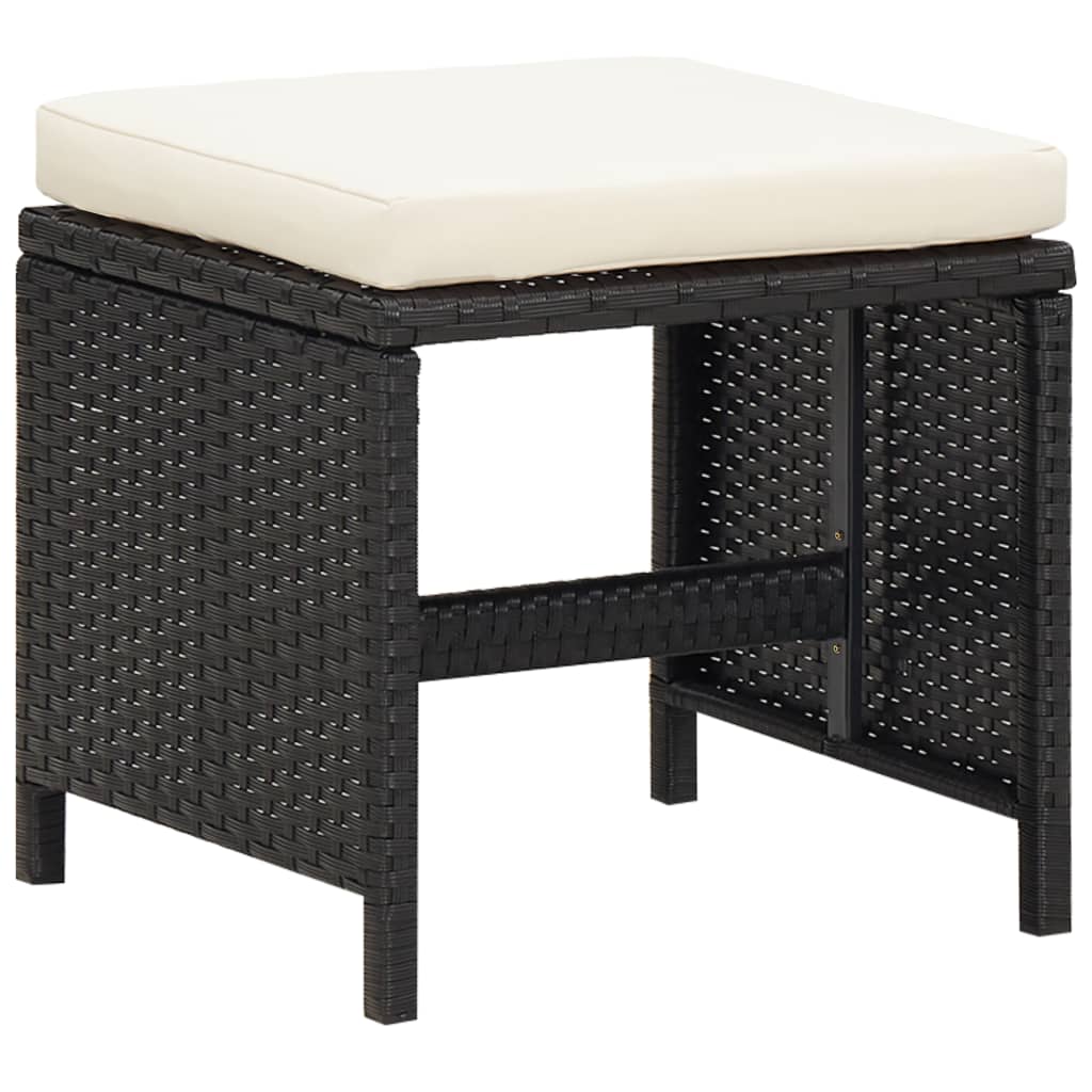 Patio Furniture | Black | Steel, PE Rattan, Glass, Polyester