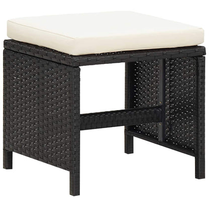 Patio Furniture | Black | Steel, PE Rattan, Glass, Polyester