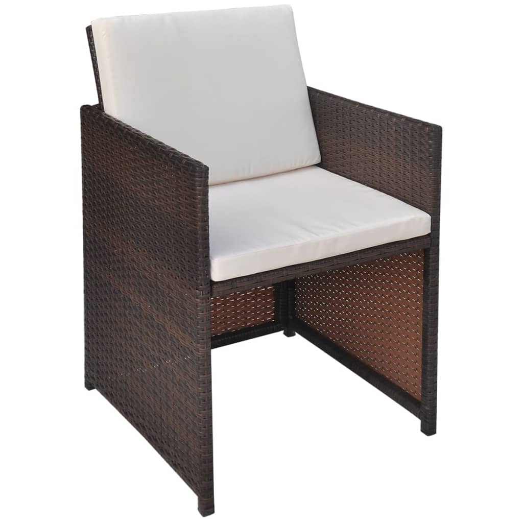 Patio Furniture | Brown | Steel, PE Rattan, Glass, Polyester | Medium