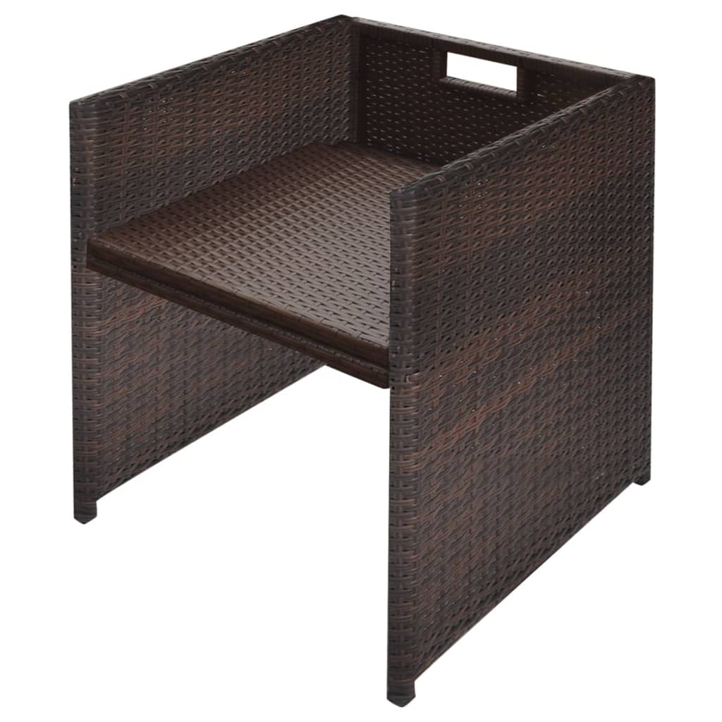 Patio Furniture | Brown | Steel, PE Rattan, Glass, Polyester | Medium