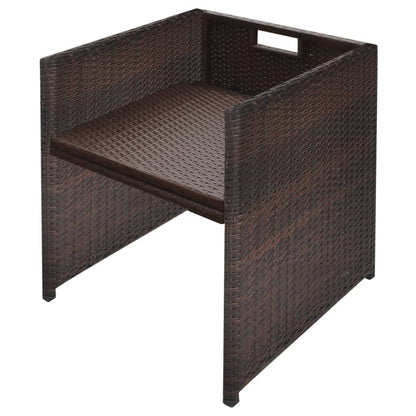 Patio Furniture | Brown | Steel, PE Rattan, Glass, Polyester | Medium