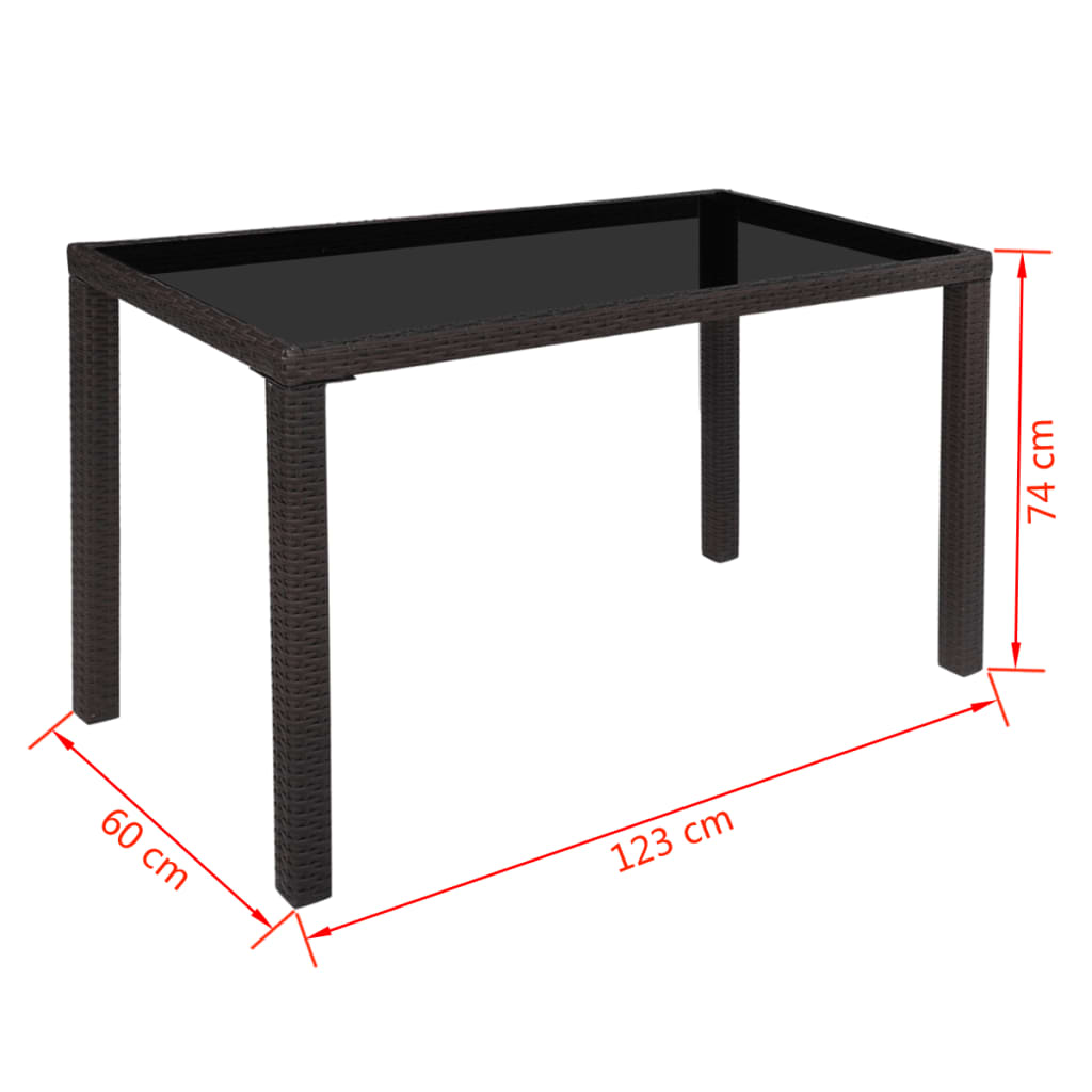 Patio Furniture | Brown | Steel, PE Rattan, Glass, Polyester | Medium
