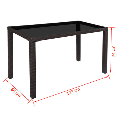 Patio Furniture | Brown | Steel, PE Rattan, Glass, Polyester | Medium