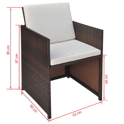 Patio Furniture | Brown | Steel, PE Rattan, Glass, Polyester | Medium