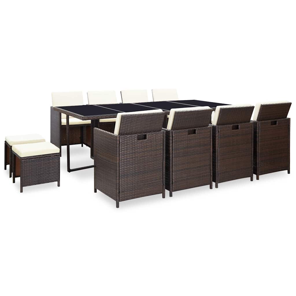 Patio Furniture | Rattan Brown, Cream White Cushions