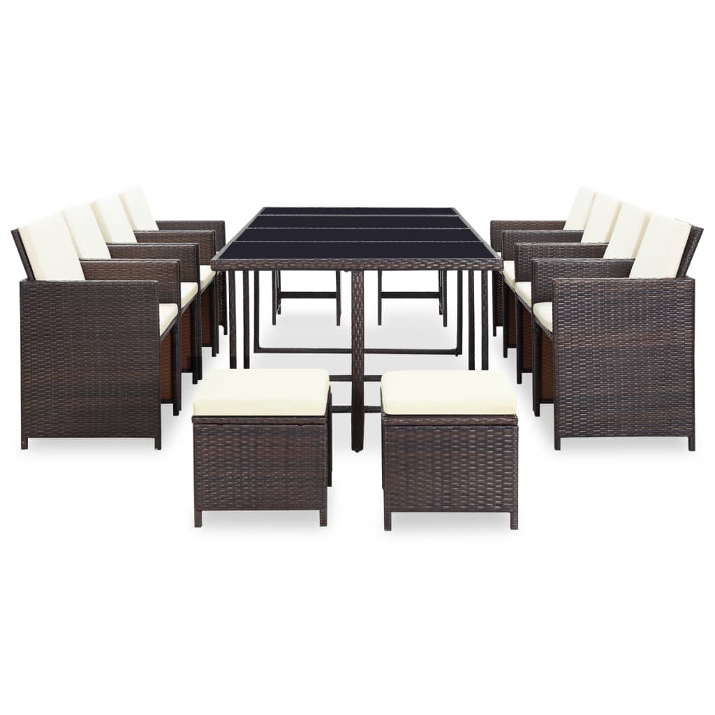 Patio Furniture | Rattan Brown, Cream White Cushions