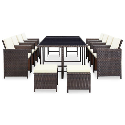 Patio Furniture | Rattan Brown, Cream White Cushions