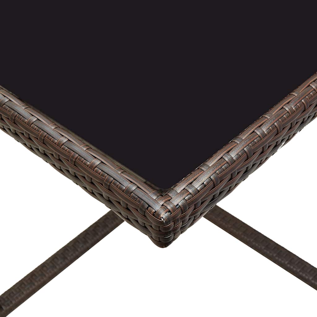 13 Piece Outdoor Dining Set with Cushions Poly Rattan Brown