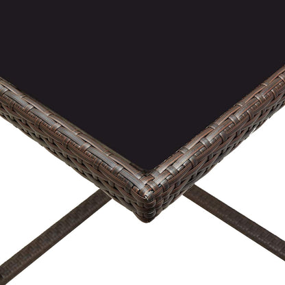 13 Piece Outdoor Dining Set with Cushions Poly Rattan Brown