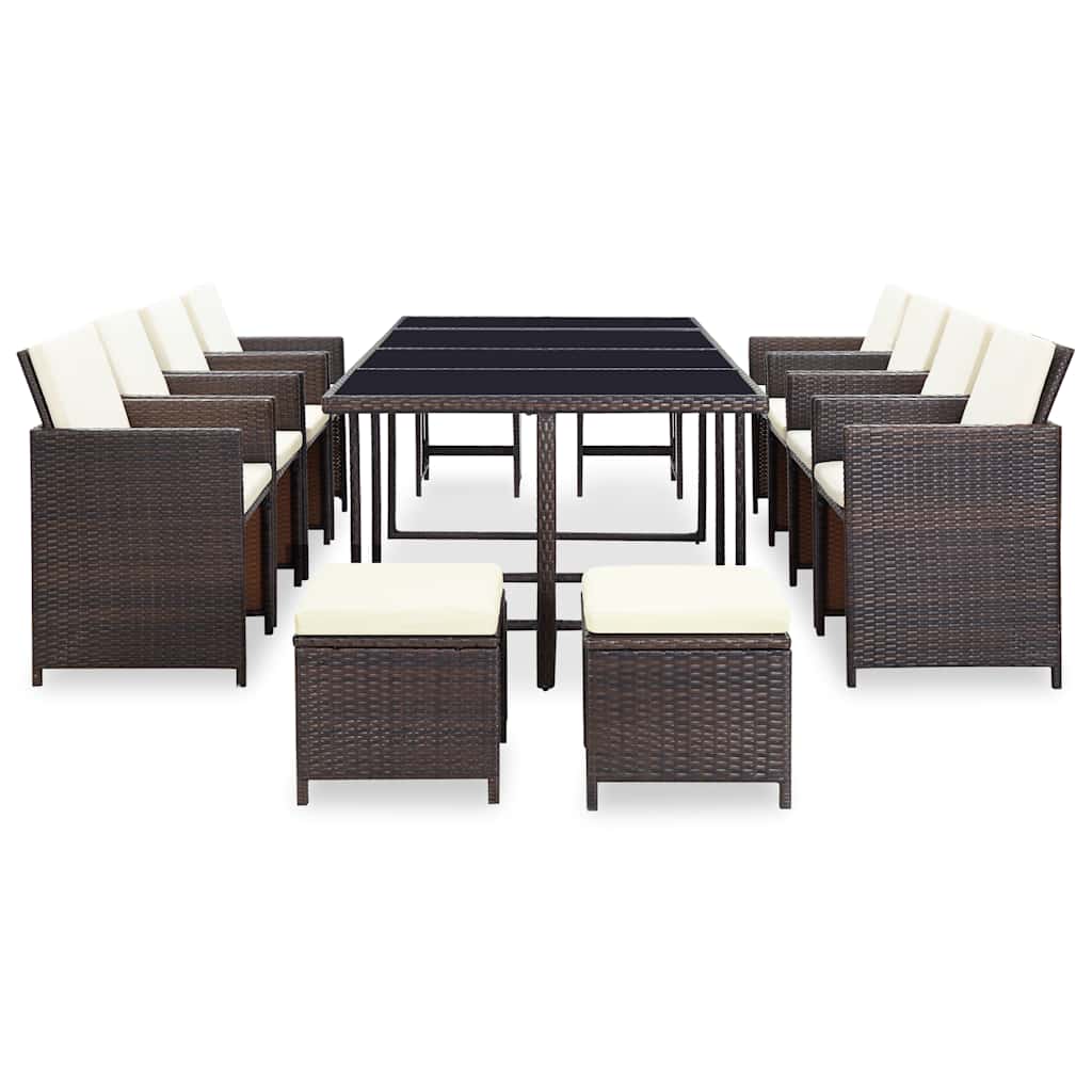 Patio Furniture | Rattan Brown, Cream White Cushions