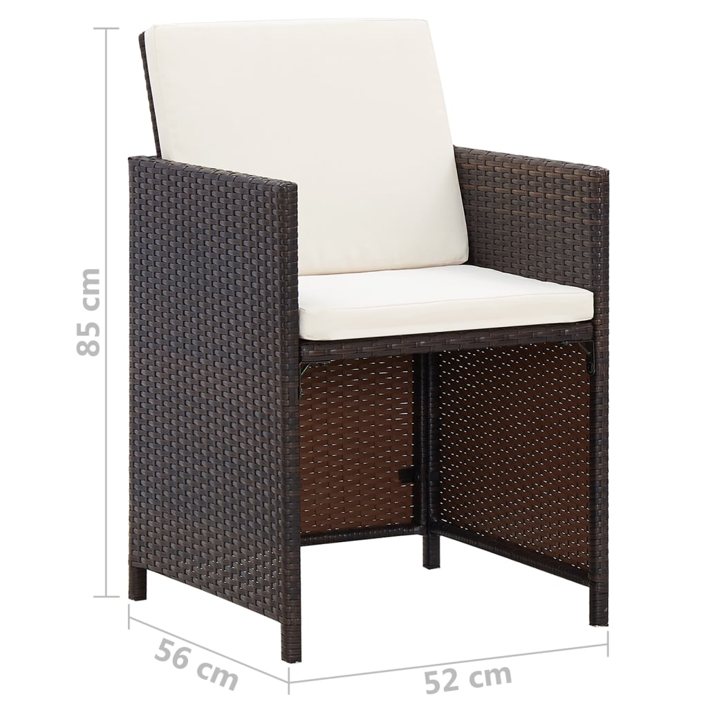 Patio Furniture | Rattan Brown, Cream White Cushions