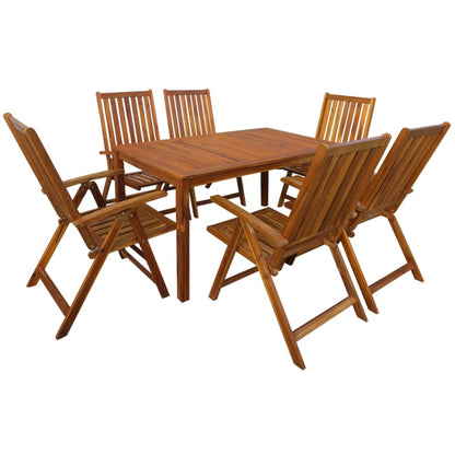Outdoor Dining Set | Brown | Solid Acacia Wood | Medium | Foldable