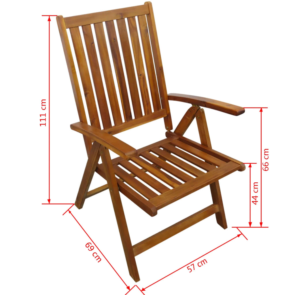 Outdoor Dining Set | Brown | Solid Acacia Wood | Medium | Foldable