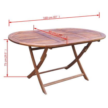 Garden Furniture Set | Brown | Acacia wood | 9 piece set | Foldable