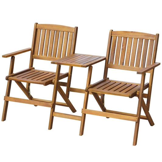 42654 vidaXL Folding Garden Bench with Tea Table 140 cm Solid Acacia Wood