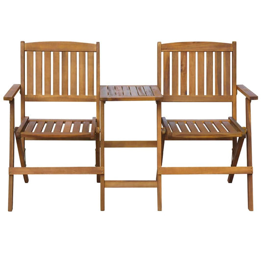 42654 vidaXL Folding Garden Bench with Tea Table 140 cm Solid Acacia Wood