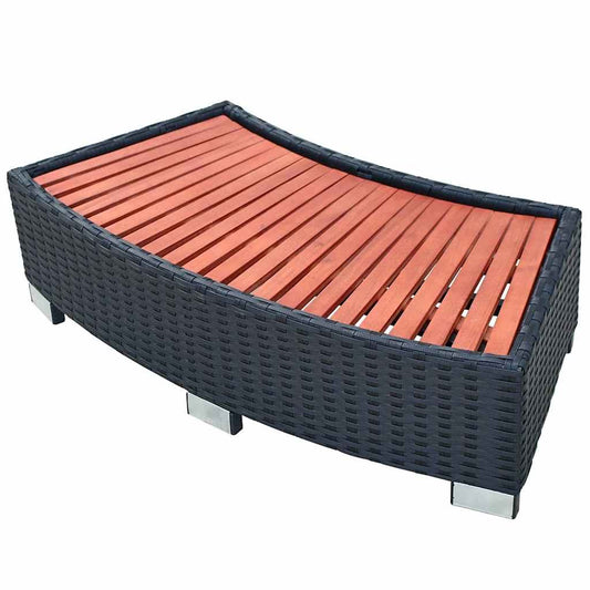 Spa Step | Black | PE rattan | Large | Durable | Spa Step | Rectangular