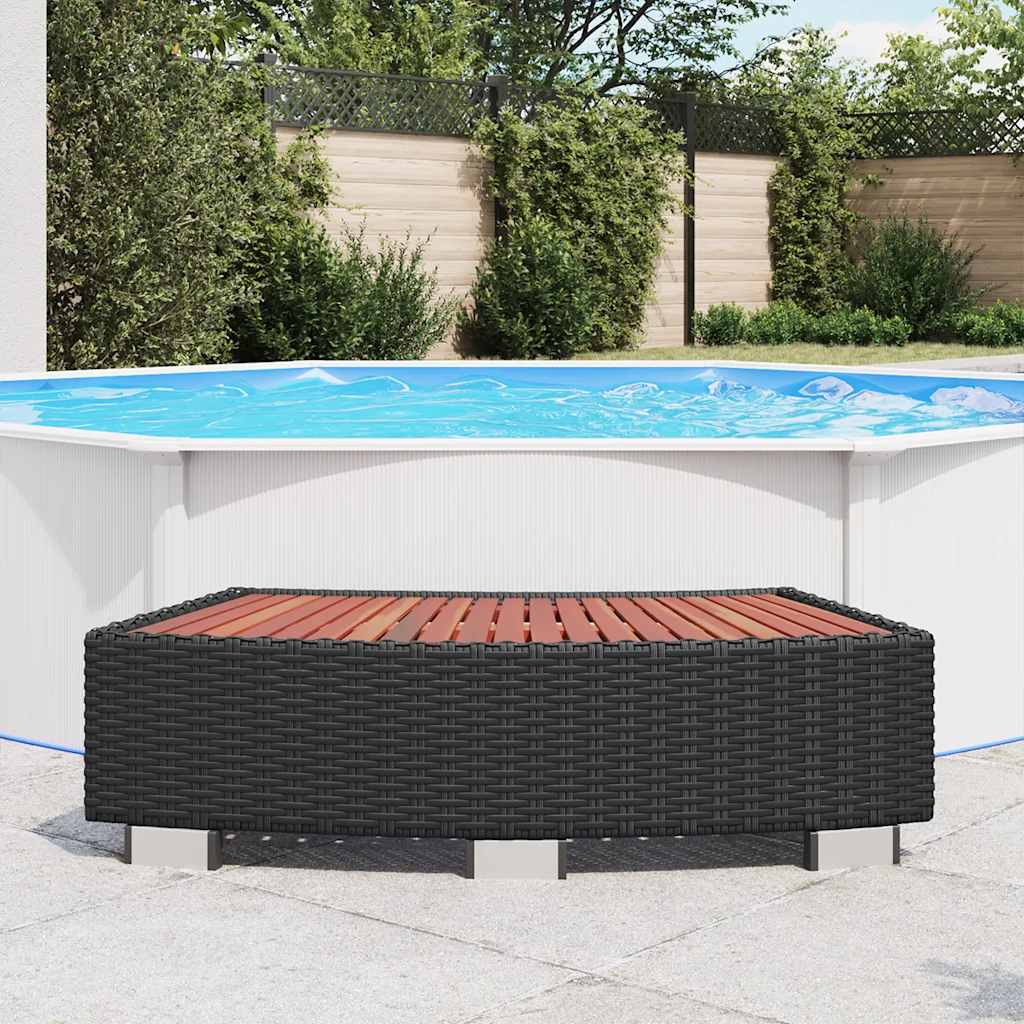 42700 vidaXL Spa Step Poly Rattan 92x45x25 cm Black