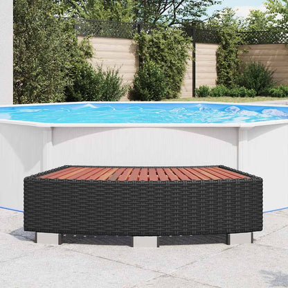 42700 vidaXL Spa Step Poly Rattan 92x45x25 cm Black