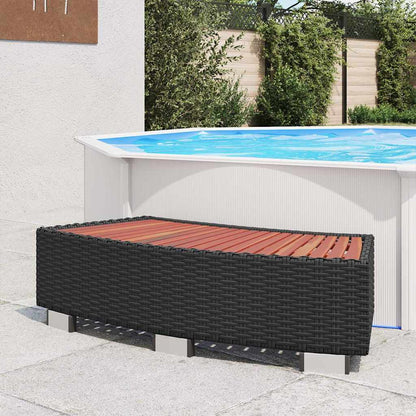 42700 vidaXL Spa Step Poly Rattan 92x45x25 cm Black