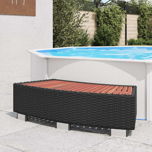 Spa Step | Black | PE rattan | Large | Durable | Spa Step | Rectangular